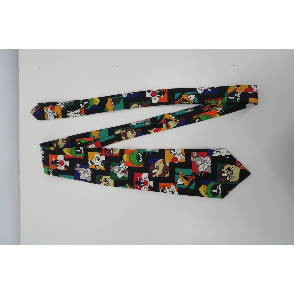 1998 Looney Tunes Characters Black Polyester Necktie Men's Fun Novelty - Picture 4 of 6